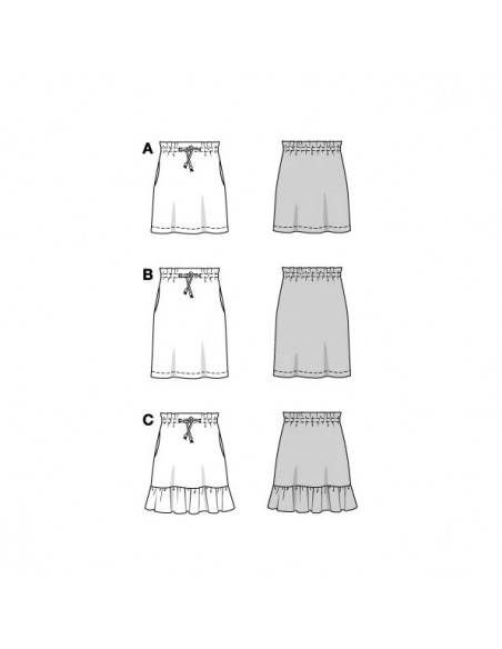 Patron Burda 5832 - Jupe simple du 34 au 48 FR