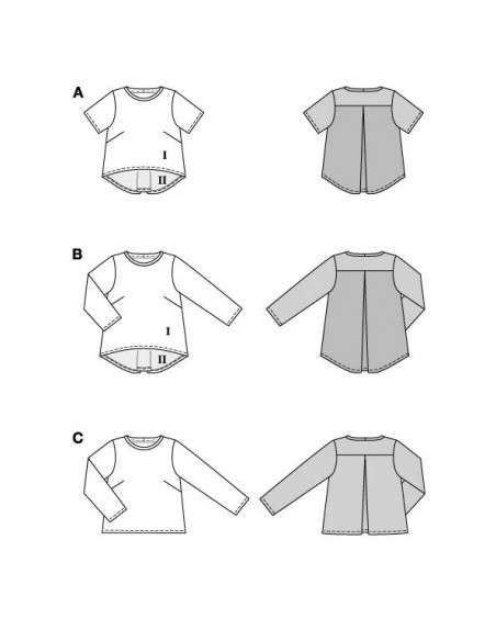 Patron Burda 5831 - T-shirt polyvalent du 34 au 48 FR