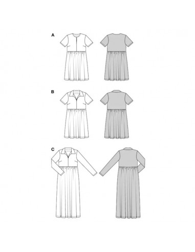 Patron Burda 5829 - Mini-robe a encolure du 34 au 48 FR