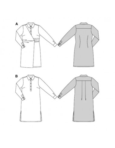 Patron Burda 5826 - Robe chemise du 36 au 48 FR