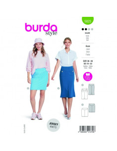 Patron Burda 5825 - Jupe longueur genou du 36 au 48 FR