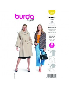 Patron Burda 5824 - Manteau décontracté du 36 au 46 FR