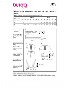 Patron Burda 5823 - Maxi- robe du 36 au 46 FR 2