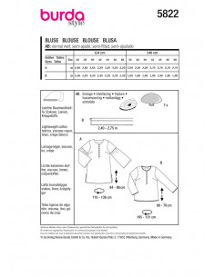 Patron Burda 5822 - Blouse rétro-chic du 36 au 48 FR 2