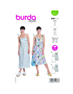 Patron Burda 5821 - Robe d'occassion du 34 au 44 FR