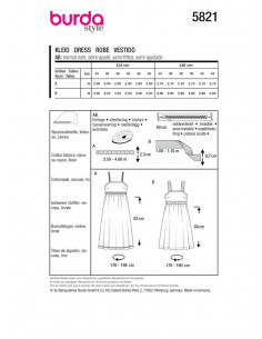 Patron Burda 5821 - Robe d'occassion du 34 au 44 FR 2