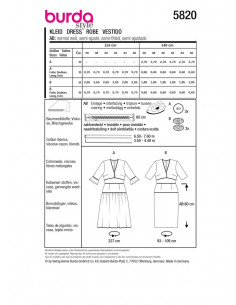 Patron Burda 5820 - Robes charme boho du 36 au 46 FR 2