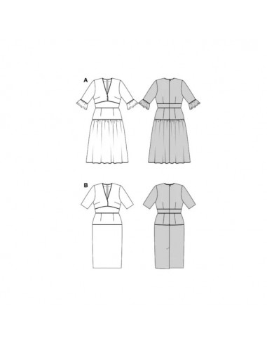 Patron Burda 5820 - Robes charme boho du 36 au 46 FR