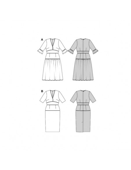 Patron Burda 5820 - Robes charme boho du 36 au 46 FR