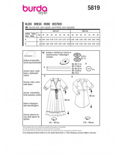 Patron Burda 5819 - Robe portefeuille du 36 au 48 FR 2