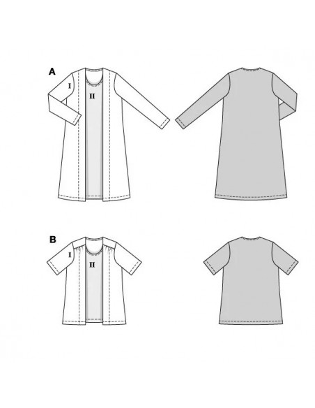 Patron Burda 5818 - Robe blouse Burda du 44 au 54 FR