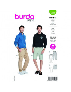 Patron Burda 5814 - Pantalons avec poches du 46 au 56 FR