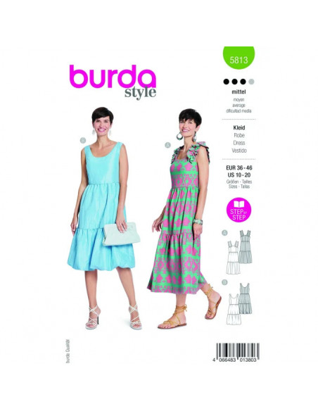 Patron Burda 5813 - Robes intemporelles du 36 au 46 FR