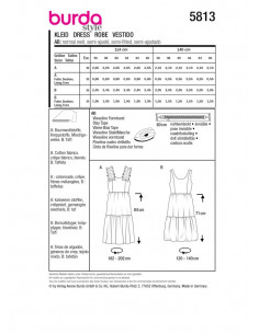 Patron Burda 5813 - Robes intemporelles du 36 au 46 FR 2