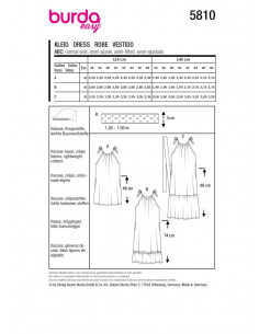 Patron Burda 5810 - Robe en popeline du 34 au 48 FR 2
