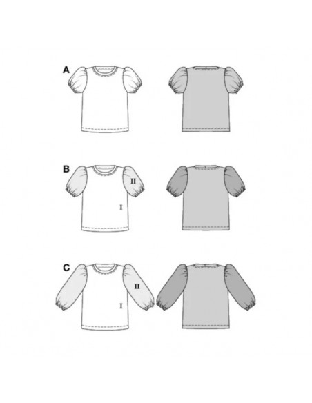 Patron Burda 5809 - T-shirt en jersey du 34 au 48 FR