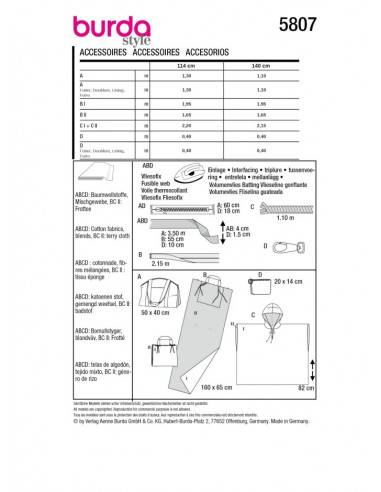 Patron Burda 5807 - Kit plage