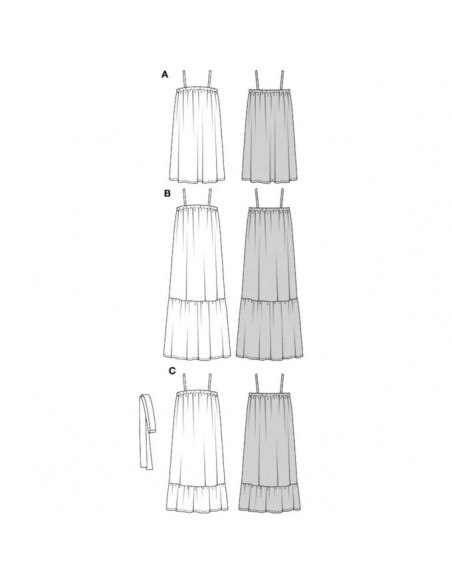 Patron Burda 5806 - Robe babydoll du 34 au 48 FR