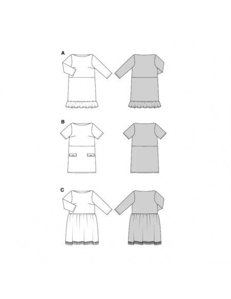 Patron Burda 5804 - Robe burda easy du 34 au 48 FR