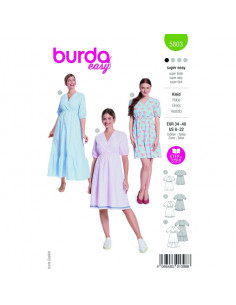 Patron Burda 5803 - Mini-robe à motif floral du 34 au 48 FR