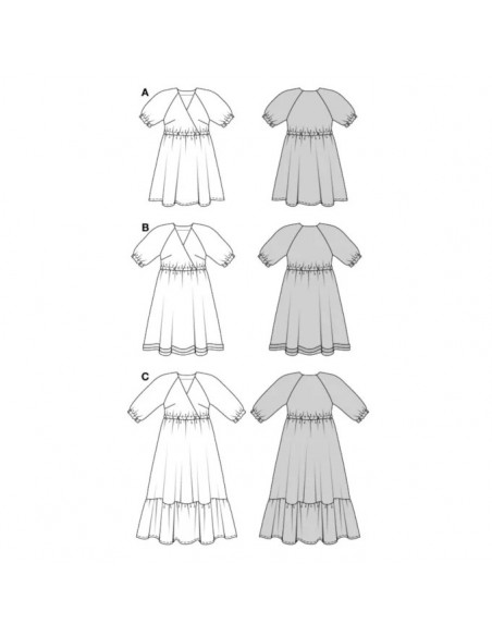 Patron Burda 5803 - Mini-robe à motif floral du 34 au 48 FR