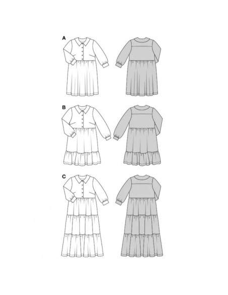 Patron Burda 5802 - Robe chemisier du 34 au 48 (FR)