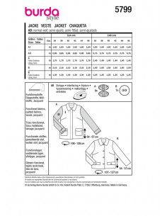 Patron Burda 5799 - Veste tendance 2