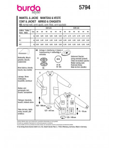 Patron Burda 5794 - Manteau douillet et confortable 2
