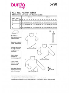 Patron Burda 5790 - Trois variantes de t-shirts 2