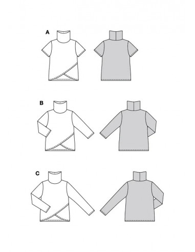 Patron Burda 5790 - Trois variantes de t-shirts