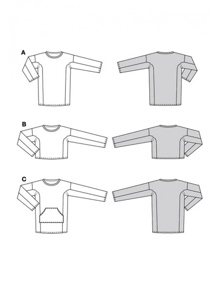 Patron Burda 5788 - Sweat et t-shirt long