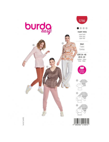 Patron Burda 5786 - Chemises et nuisette