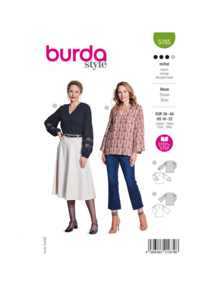 Patron Burda 5785 - Blouse inspiration couture