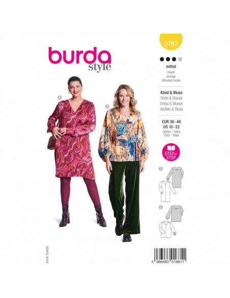 Patron Burda 5783 - Robe raffinnée