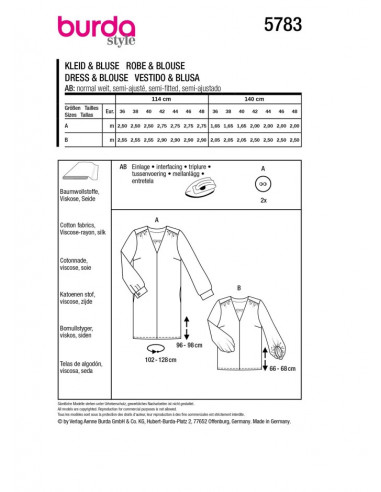 Patron Burda 5783 - Robe raffinnée