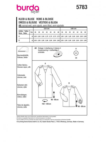 Patron Burda 5783 - Robe raffinnée