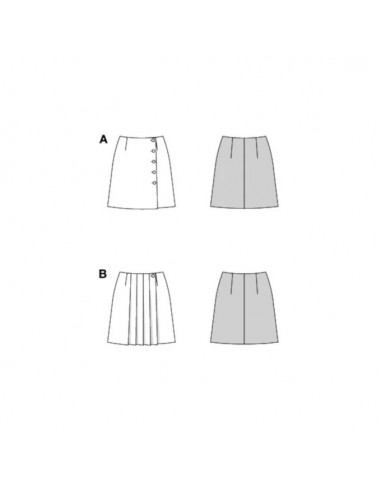 Patron Burda 5781 - Jupe simple avec une patte de boutonnage asymétrique du 36 au 46 FR