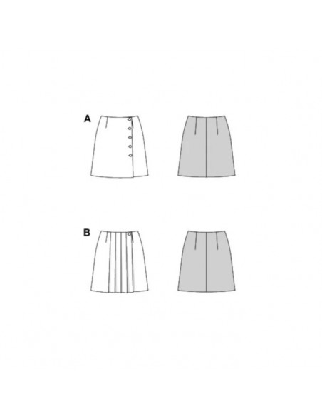 Patron Burda 5781 - Jupe simple avec une patte de boutonnage asymétrique du 36 au 46 FR