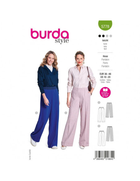 Patron Burda 5778 - Pantalon élégant et décontracté