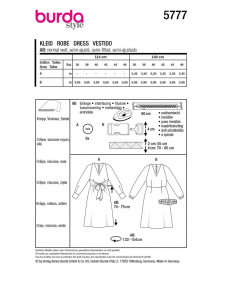 Patron Burda 5777 - Robe coupe en biais 2