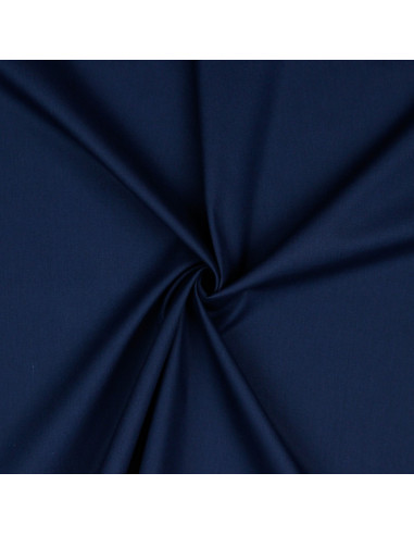 Tissu, Popeline de Coton Unie, Bleu Marine, Laize 150 cm, 100% Coton 195g/ml