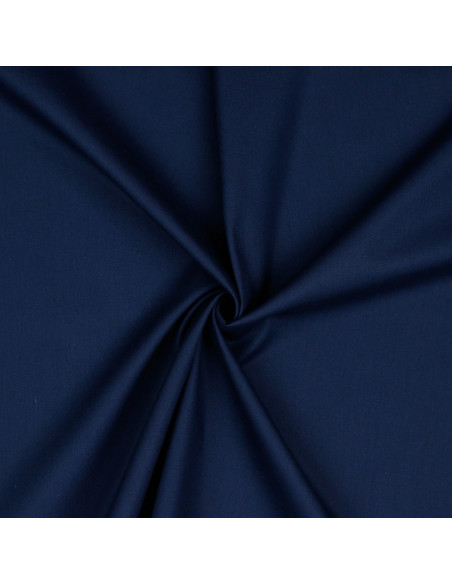 Tissu, Popeline de Coton Unie, Bleu Marine, Laize 150 cm, 100% Coton 195g/ml