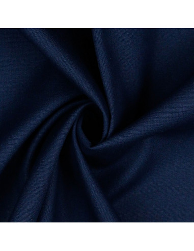 Popeline de coton unie, bleu marine