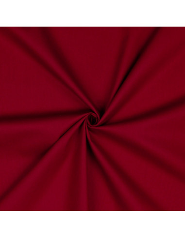 Tissu, Popeline de Coton Unie, Rouge Carmin, Laize 150 cm, 100% Coton 130g/m²