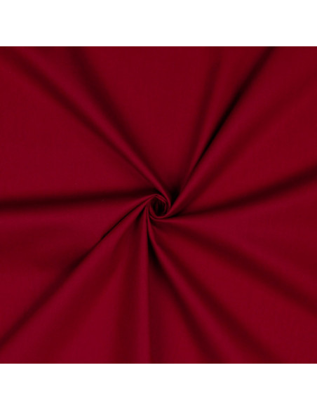Tissu, Popeline de Coton Unie, Rouge Carmin, Laize 150 cm, 100% Coton 130g/m²