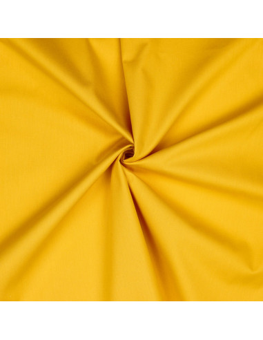 Tissu, Popeline de Coton Unie, Jaune Vif, Laize 150 cm, 100% Coton 130g/m²