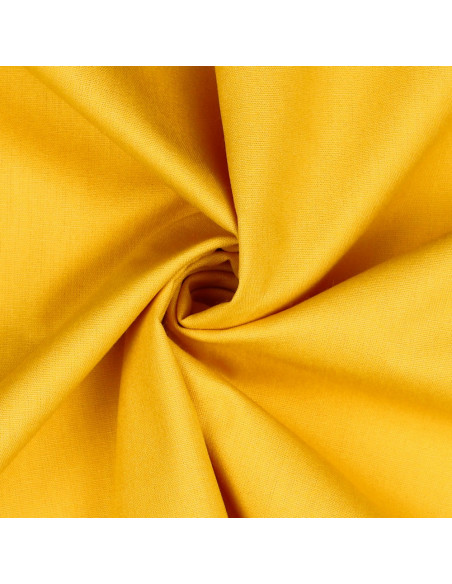 Tissu, Popeline de Coton Unie, Jaune Vif, Laize 150 cm, 100% Coton 130g/m²