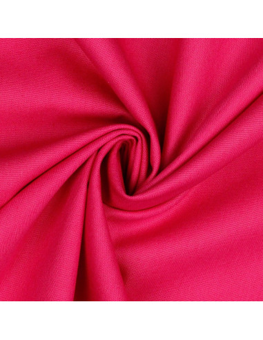Tissu, Popeline de Coton Unie, Rose Vif, Laize 150 cm, 100% Coton 130g/m²