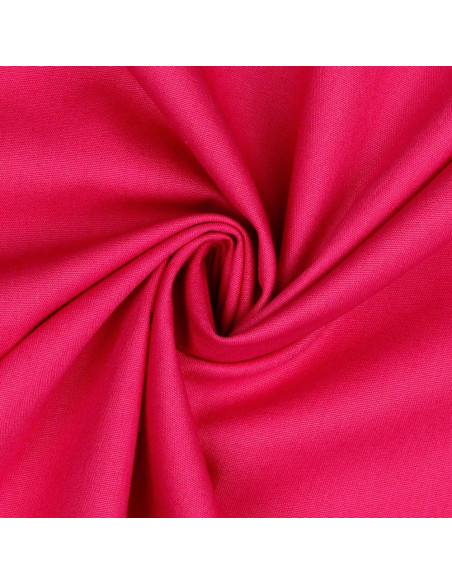 Tissu, Popeline de Coton Unie, Rose Vif, Laize 150 cm, 100% Coton 130g/m²