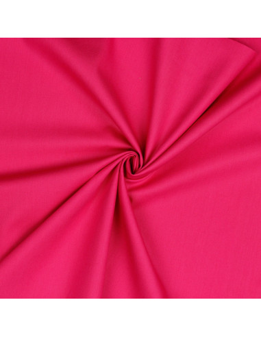 Tissu, Popeline de Coton Unie, Rose Vif, Laize 150 cm, 100% Coton 130g/m²